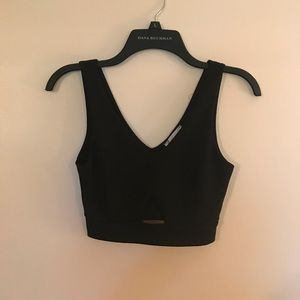 Wet Seal Black Crop Top with cut out hole
